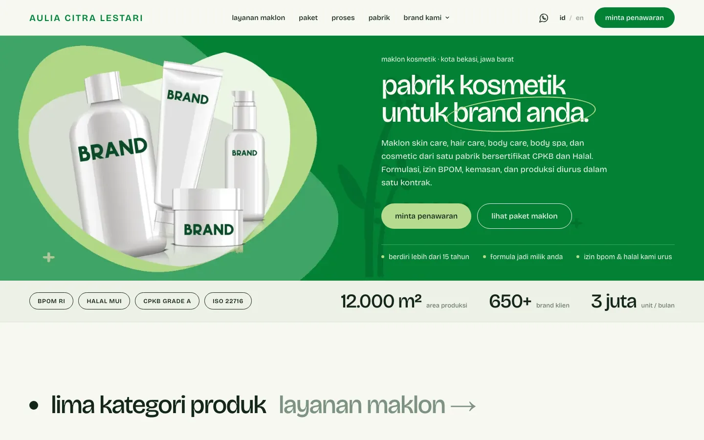 Screenshot website ACL Cosm